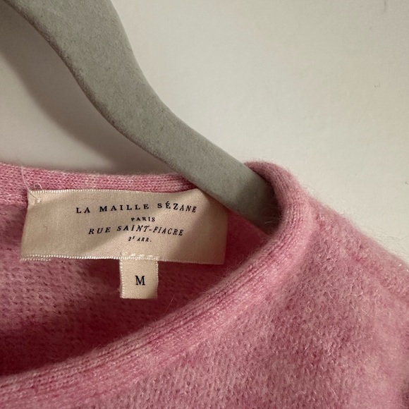 Sezane Pink Fuzzy Tie-Front Cardigan - Picture 3 of 5